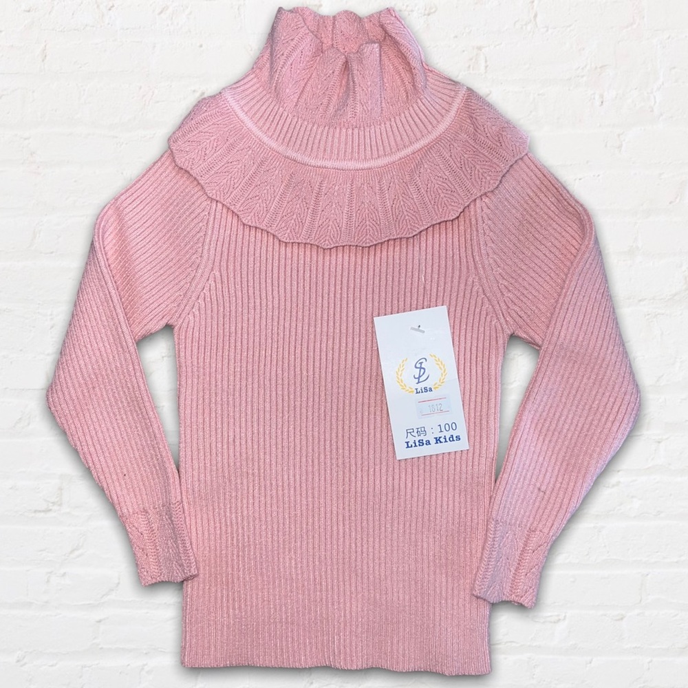 NWT Pink Ribbed Mockneck Sweater